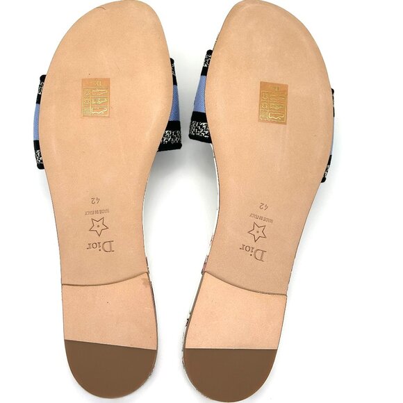 DIOR DWAY Amour 1947 Toile de Jouy Papillo Flat Slides Mules Sandals Shoes - Picture 15 of 16